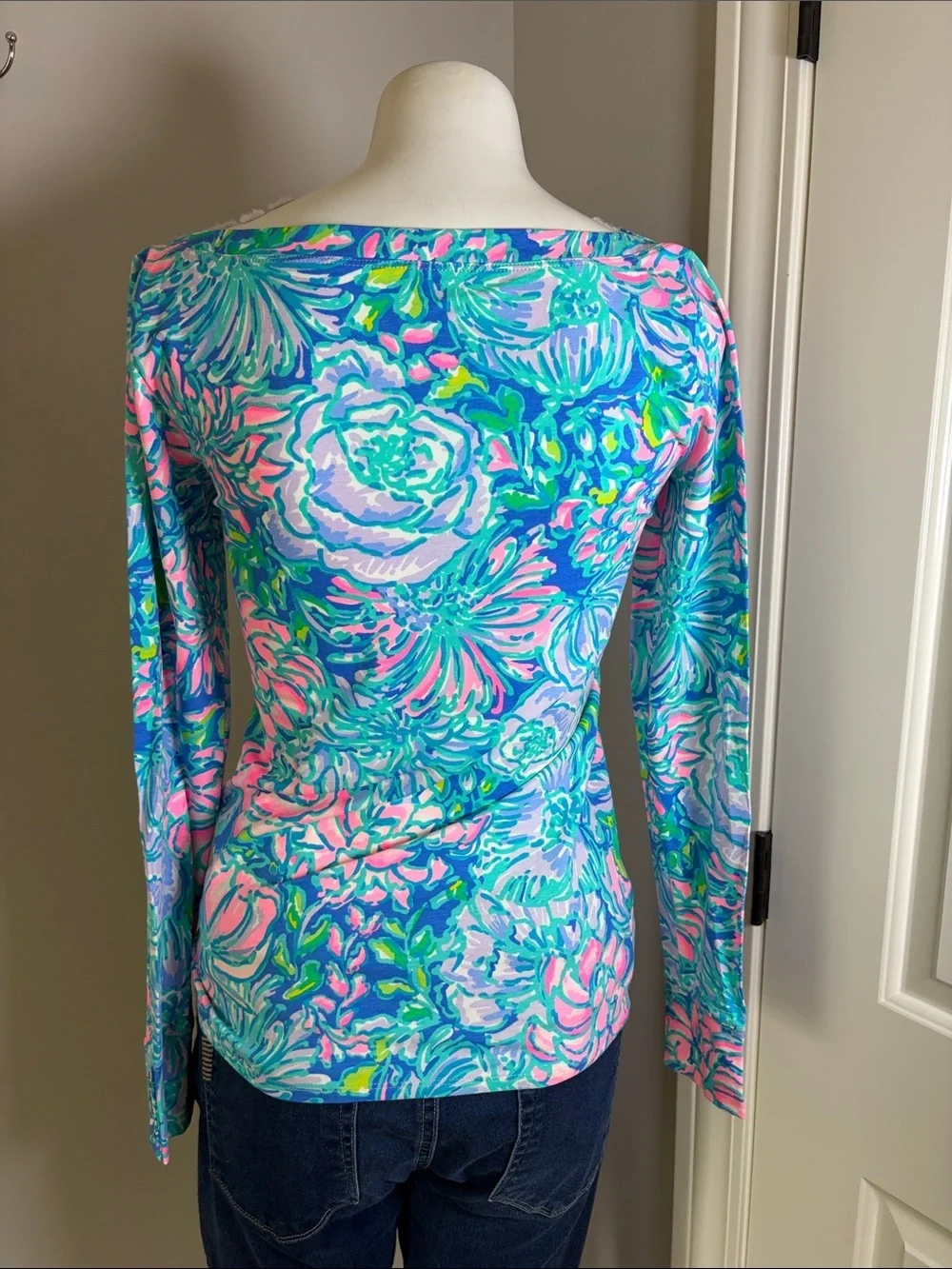 Lilly Pulitzer Aleah Top Full Bloom floral Shirt Long sleeve Sz S NEW